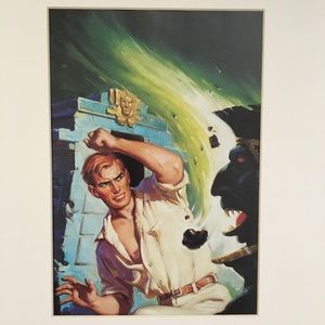 Action adventure fight matted art Pulp Pop